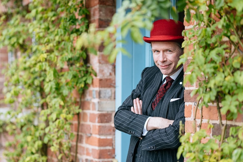 Red bowler hat